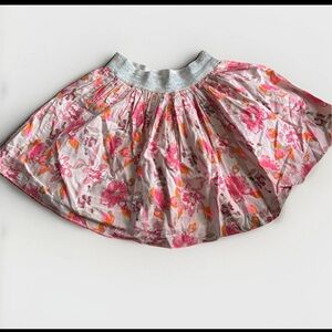 Arsène et les Pipelettes Girls Pink Floral Skirt Size 6 | Lined